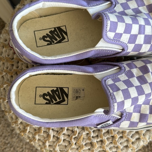Purple and white checkered vans women’s 9.5 - Picture 2 of 5
